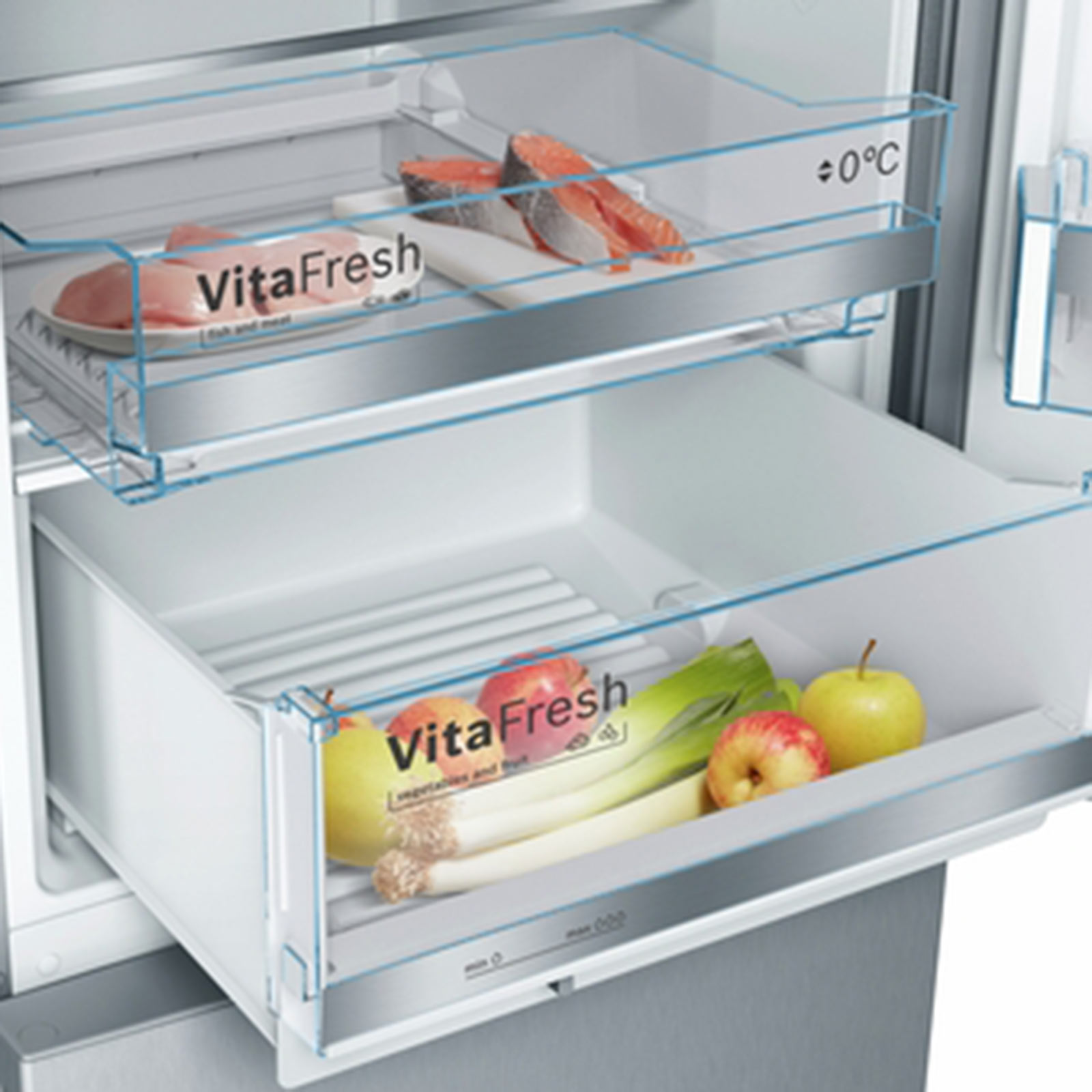 BOSCH Kühl-Gefrierkombination KGE36AICA - Edelstahl - C