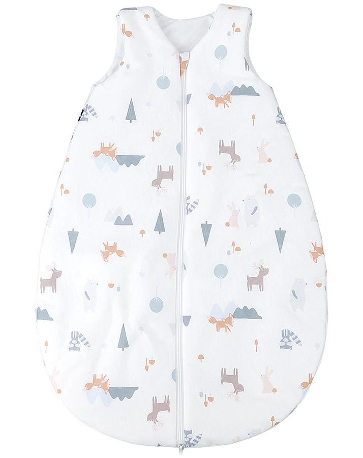 Jersey-Schlafack GANZJAHR – LITTLE FOX in weiß