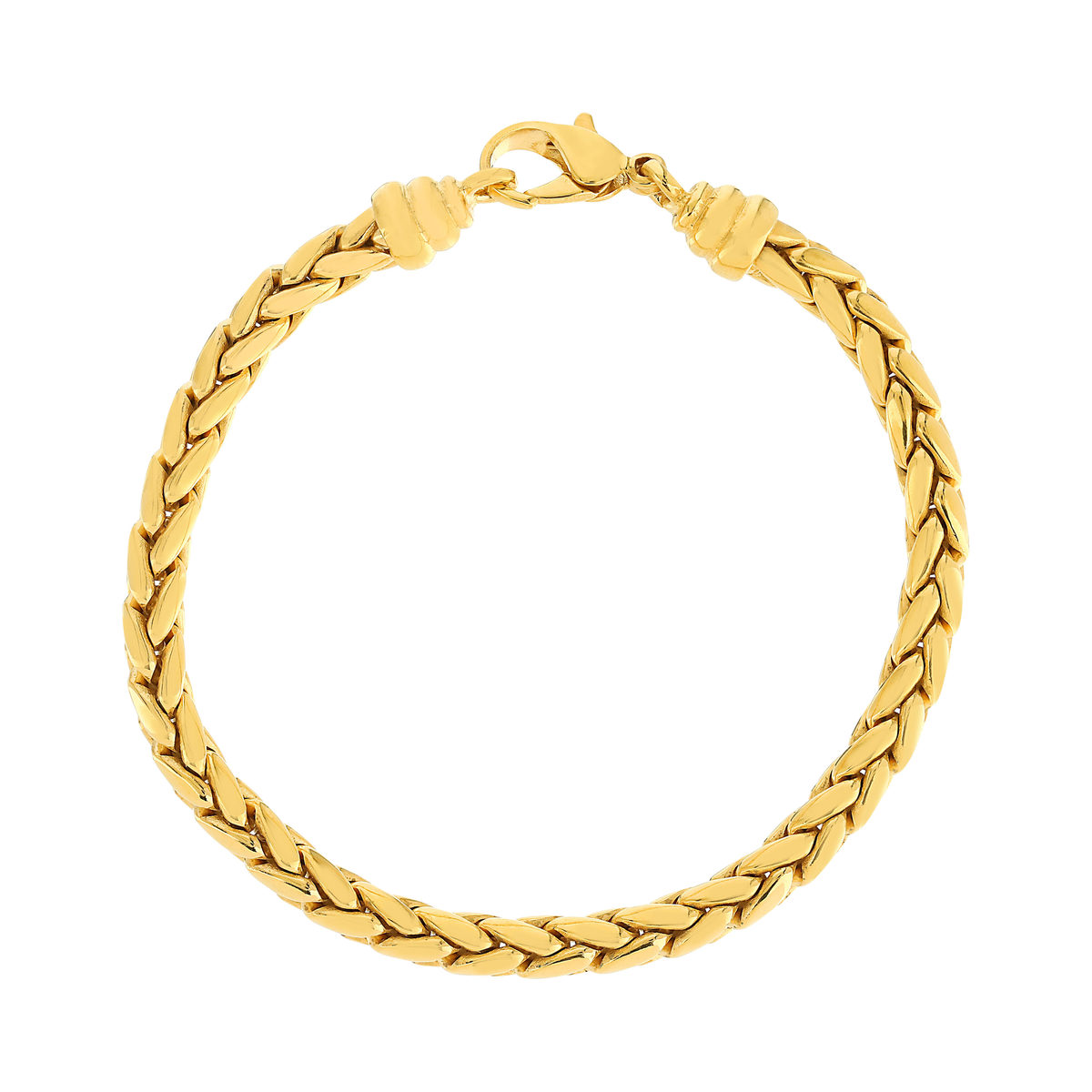 Bracelet plaqué or maille palmier 19 cm.
