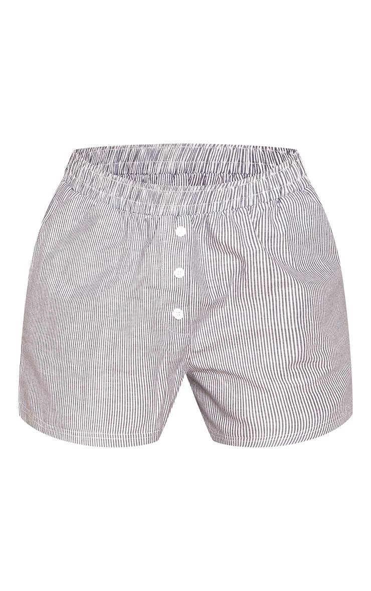 Bleu Short Boxer Rayé Tissé Bleu Marine