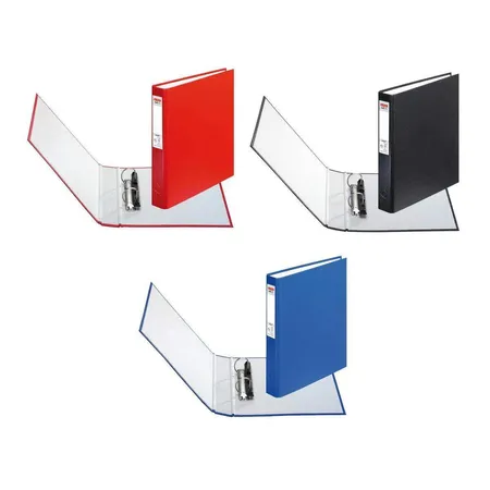 Herlitz Ringbücher mit 2 Ringen, DIN A5, 3 Stück je 1x in blau, rot und schwarz