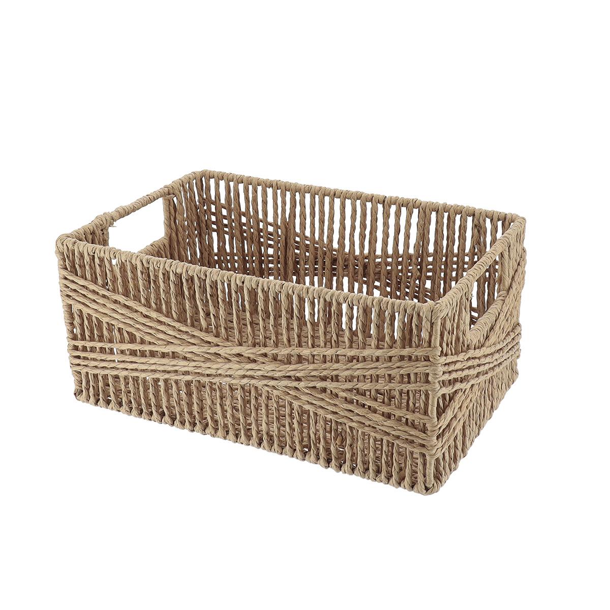 PANIER RECTANGLE PAPIER 30X20.5X13.5CM NATUREL