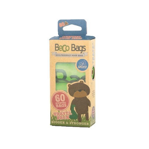 Sacos plásticos com aroma de menta para recolher dejetos caninos.