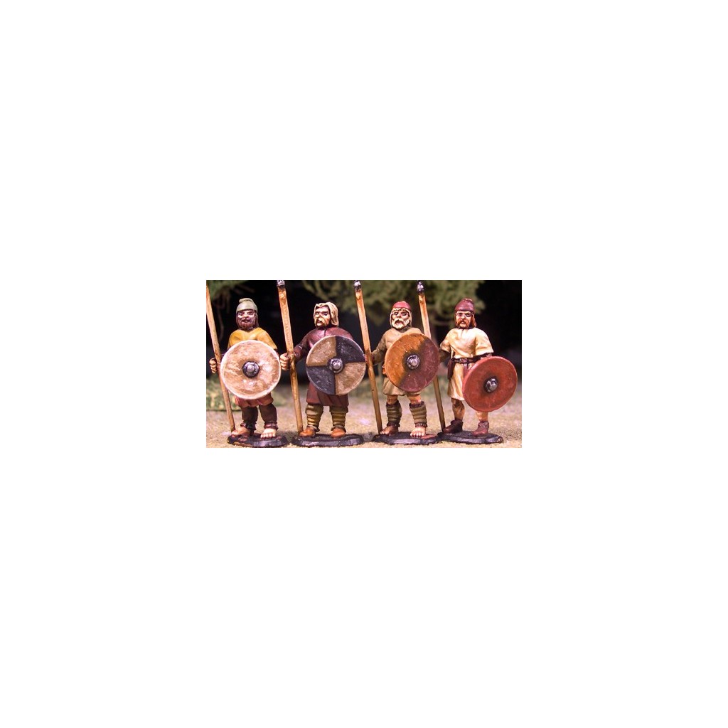 Levées Anglo-Saxonnes avec lances et boucliers