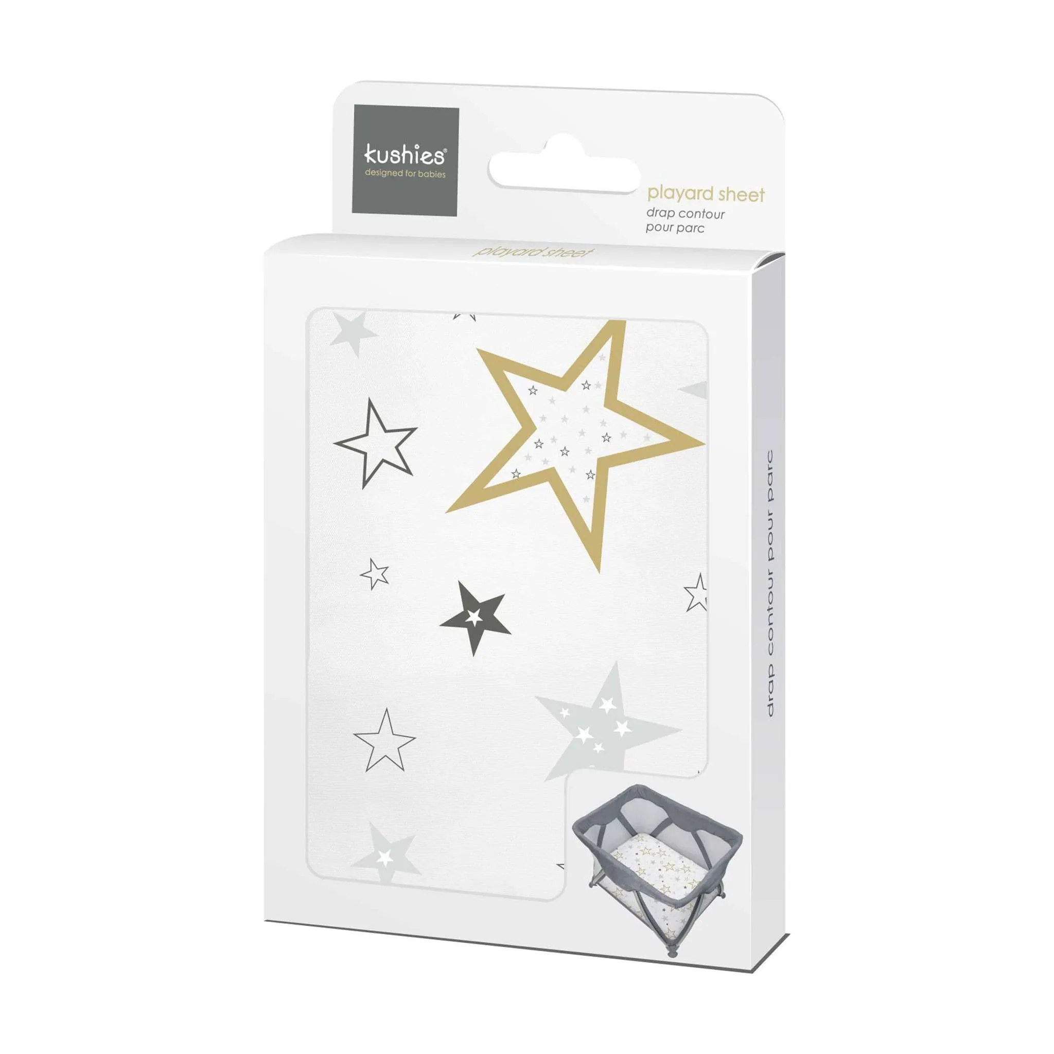 Kushies Drap Contour Percale pour Parc - Étoiles