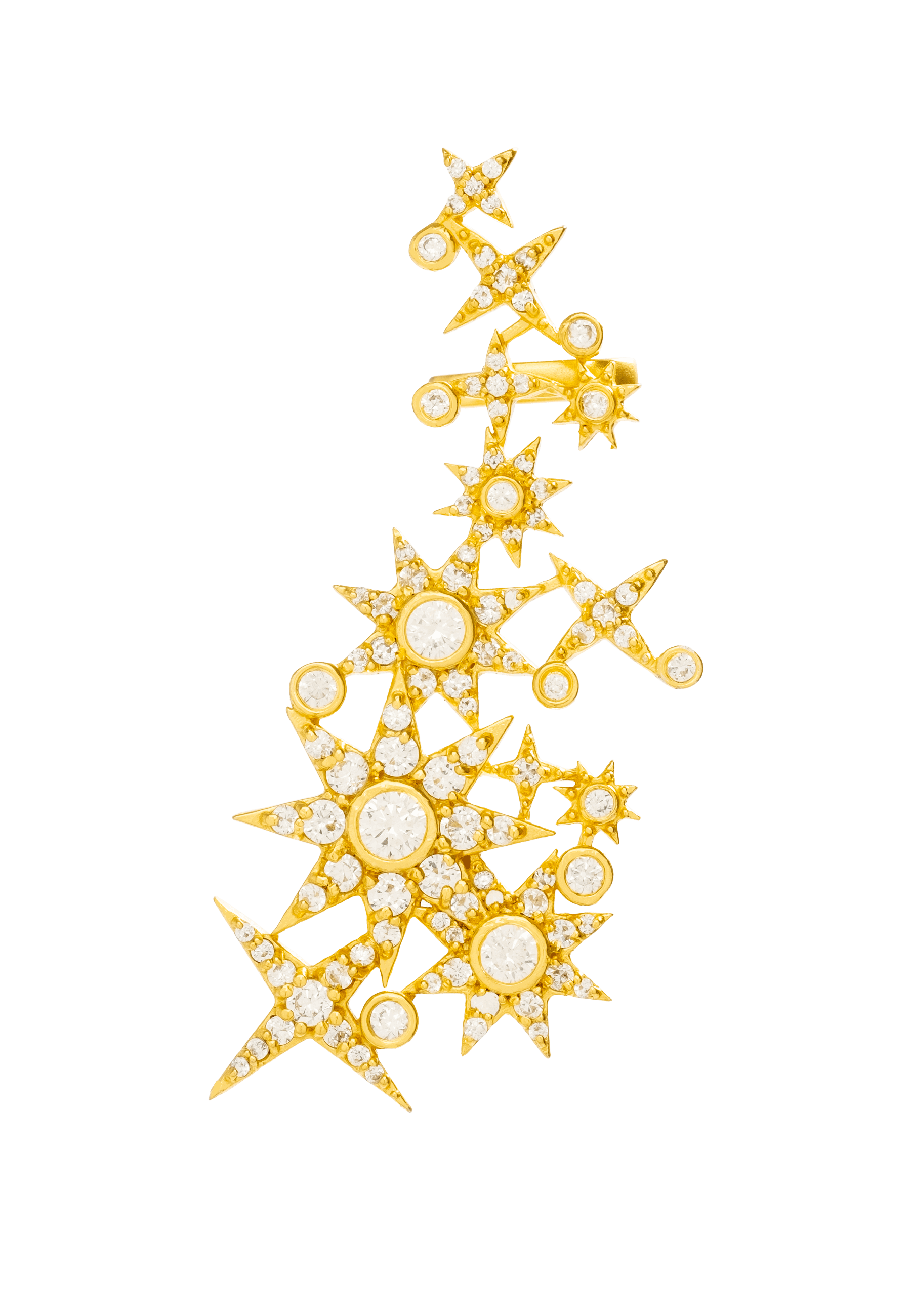 THE STAR - Boucles d'oreilles grimpeuses | Doré