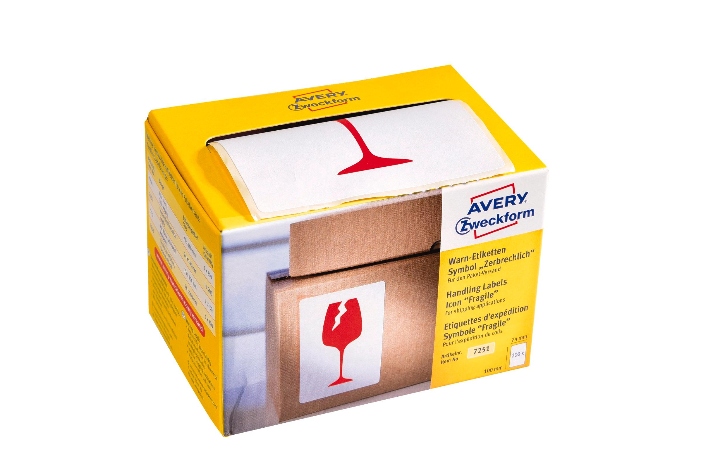 Versand-Etiketten 74 x 100 mm, 1 BlattSymbol Warn-Etiketten