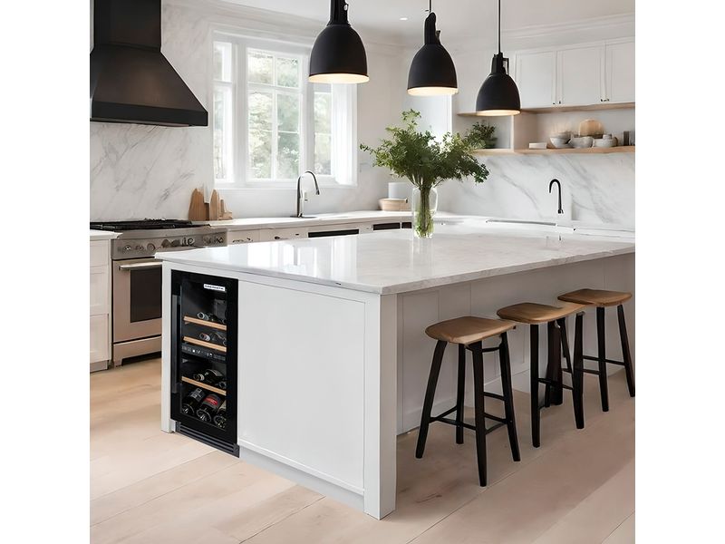 Kibernetik Einbau-Weinklimaschrank WKE 24 Schwarz, Rechts, Weinklimaschrank
