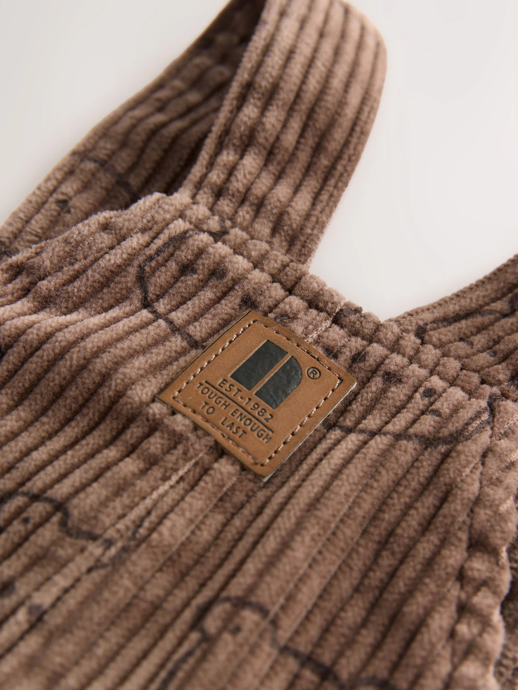 Bruine Beer Print - Corduroy tuinbroek (3 mnd - 7 jr)
