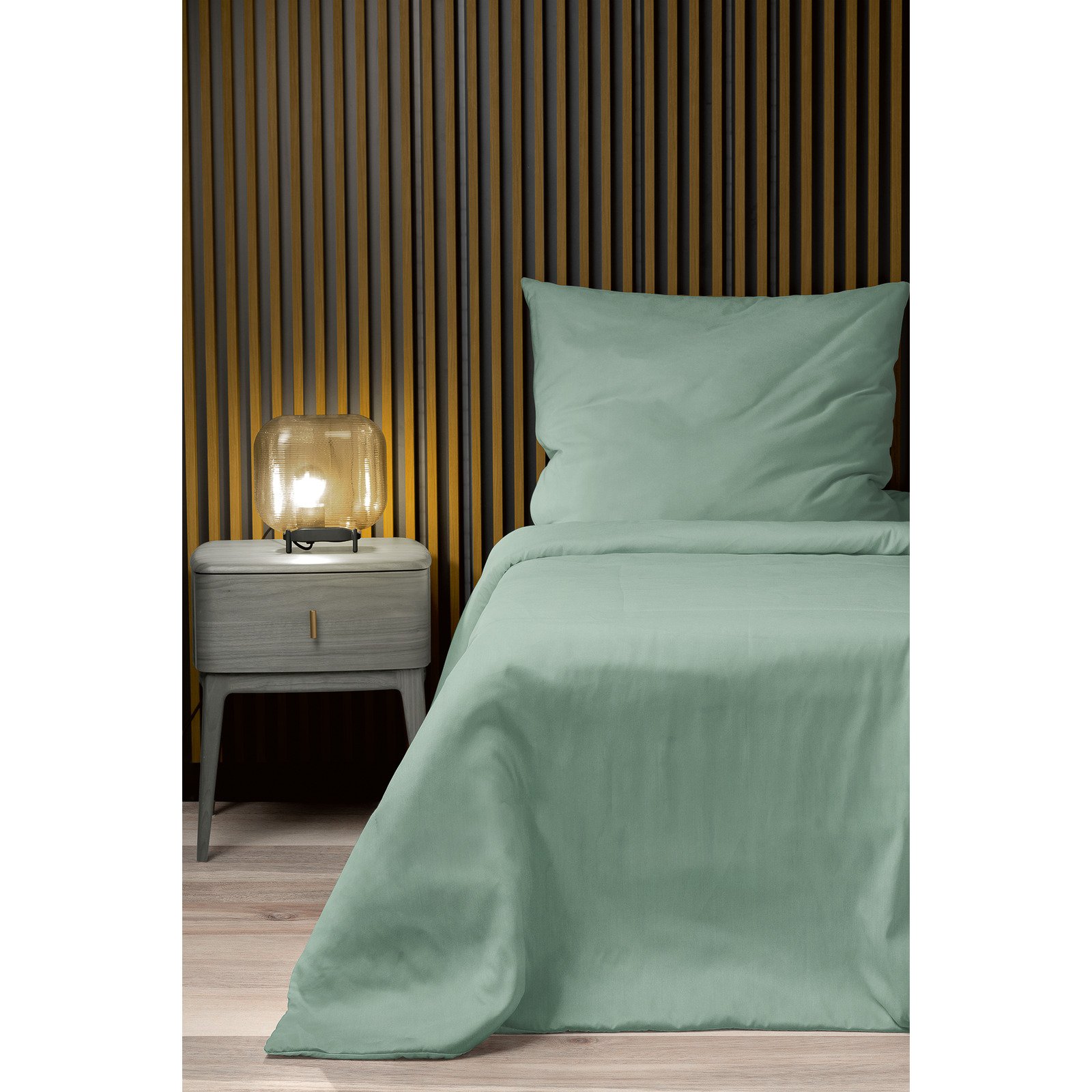 Bettwäsche Tencel Satin unifarben salbeigrün