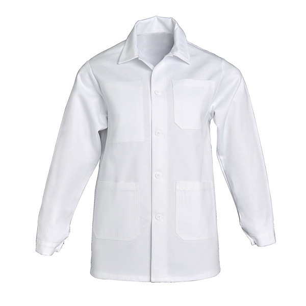 Veste de travail en coton blanc, taille L