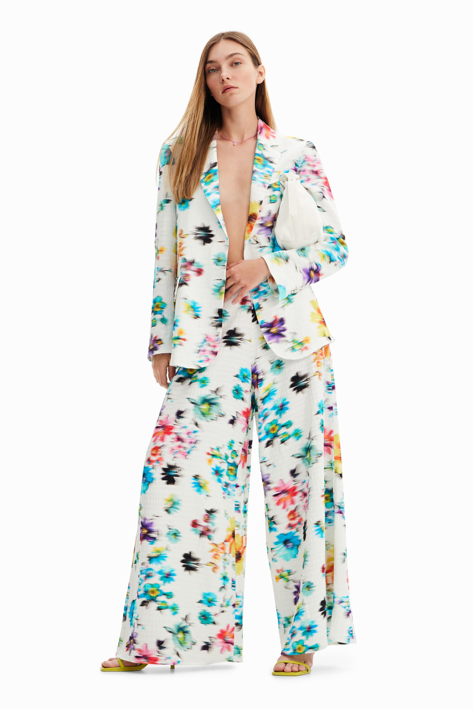 Pantalon maxi fleurs floues