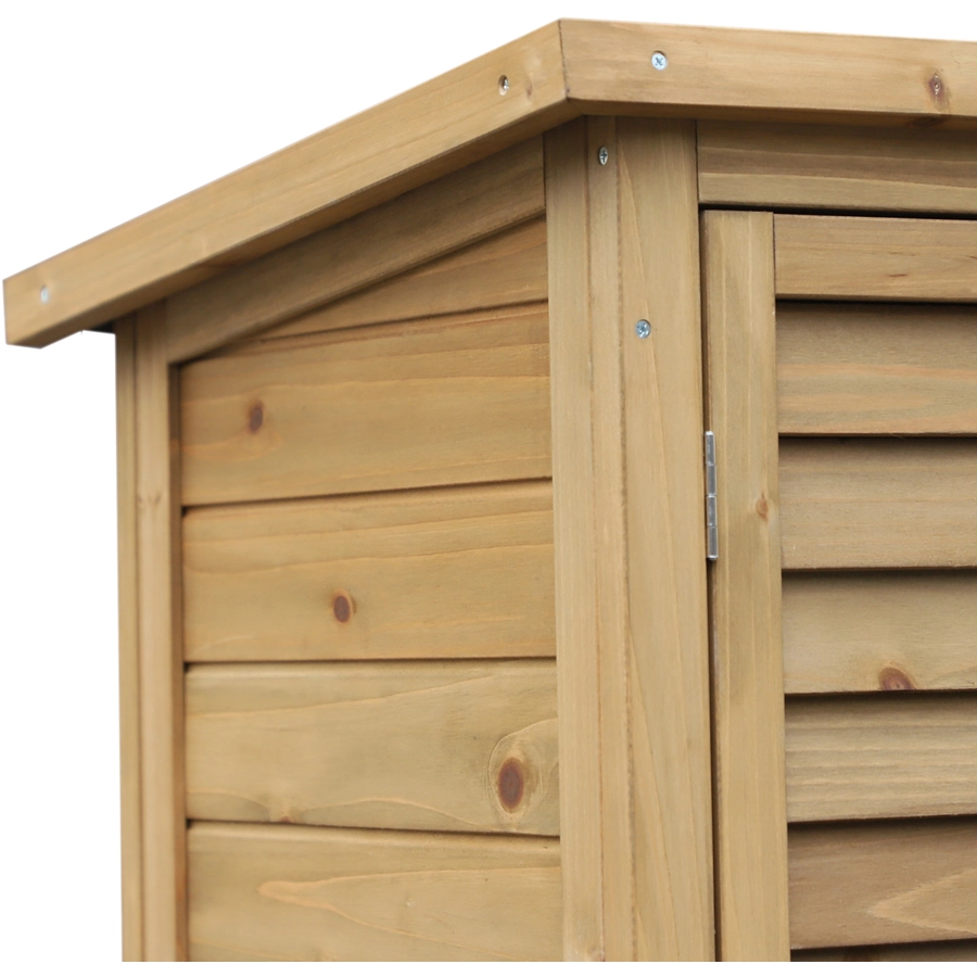 Outsunny Geräteschrank mit Lamellentüren natur
