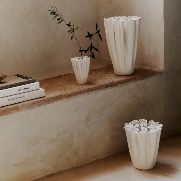 Ferm Living - Dedali Vase, H 11 cm, off-white