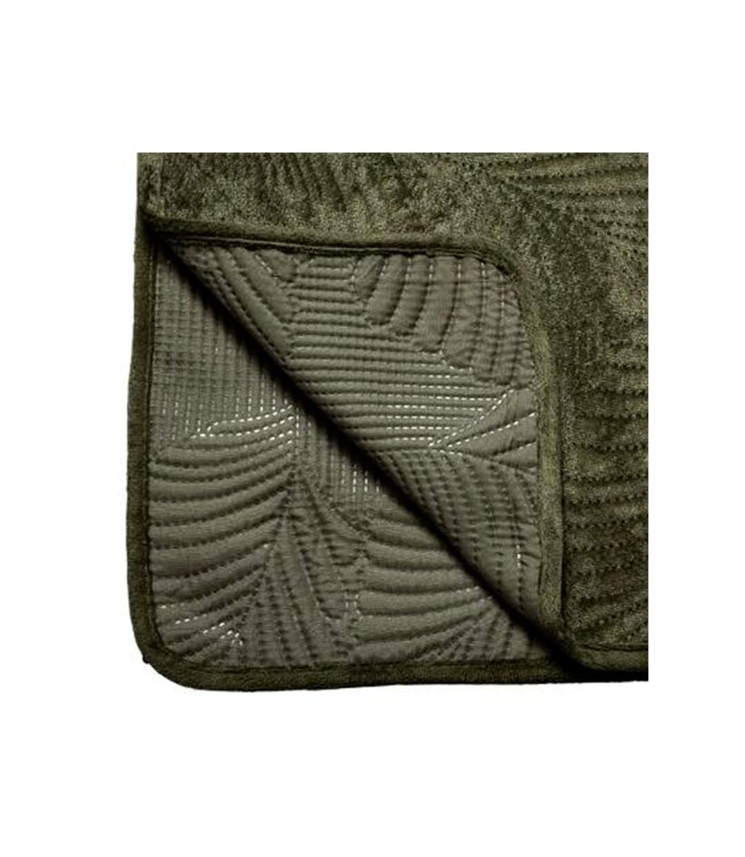Dessus de Lit Feuilles 240x260cm Vert Kaki