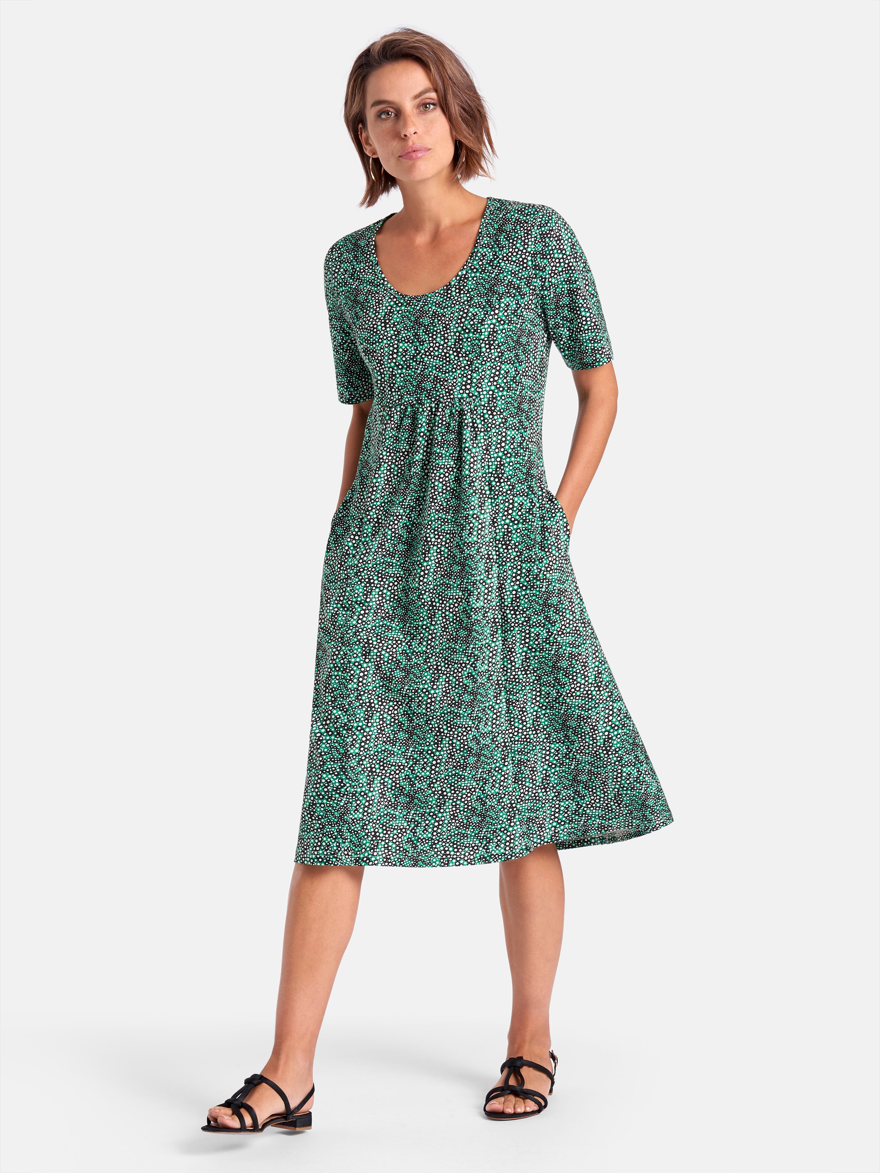Kleid mit 1/2-Arm aus 100% Baumwolle
