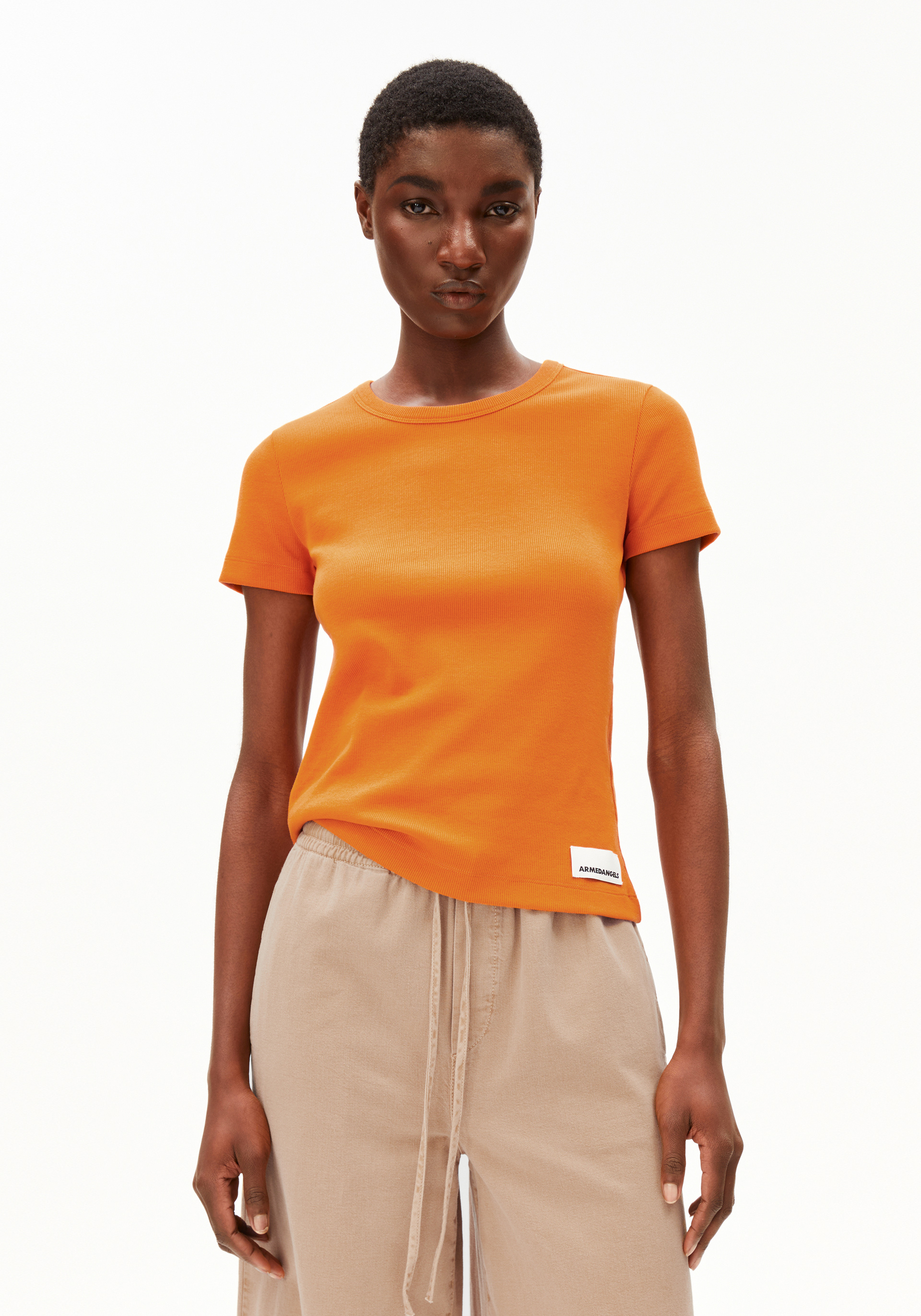 Armedangels Ripp-T-Shirt Kardaa Amberglow
