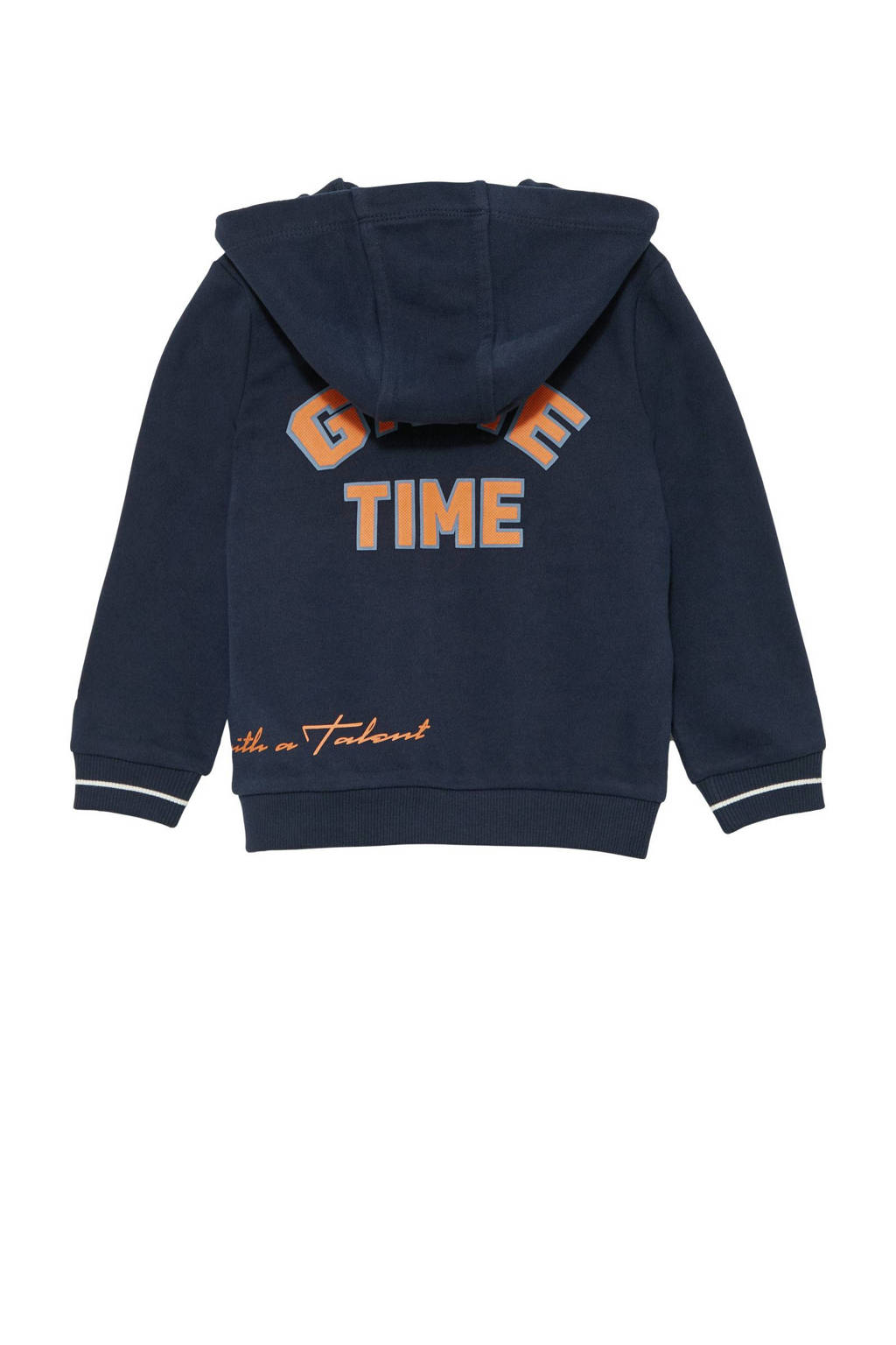 s.Oliver sweatvest met printopdruk donkerblauw
