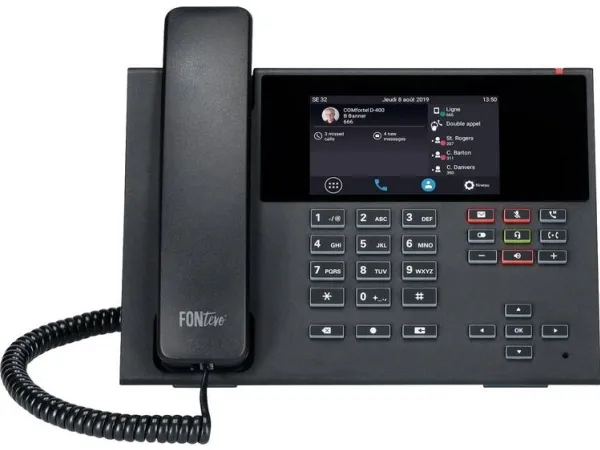 Auerswald COMfortel D-400 - VoIP-telefon med opkalds-ID/opkald venter - 3-vejs opkaldskapacitet - SIP, RTP, SRTP, SIPS - 6 linier - sort