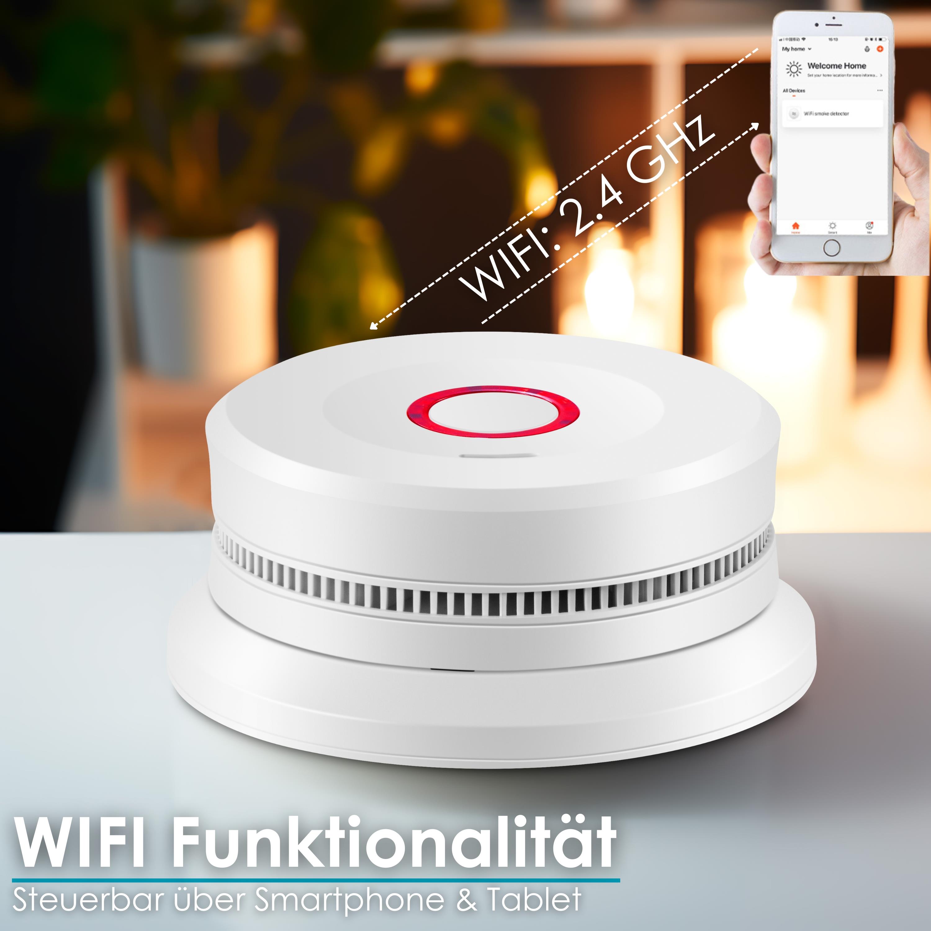 Echos Wifi Rauchmelder 10 Jahres Batterie m. Magnethalterung EN14604