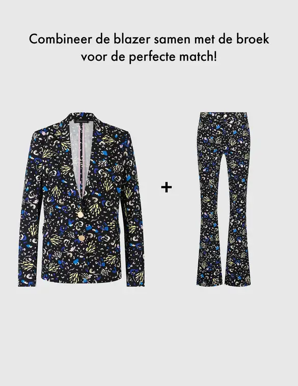 Tramontana Broek Abstracte bloemenprint Q07-09-101