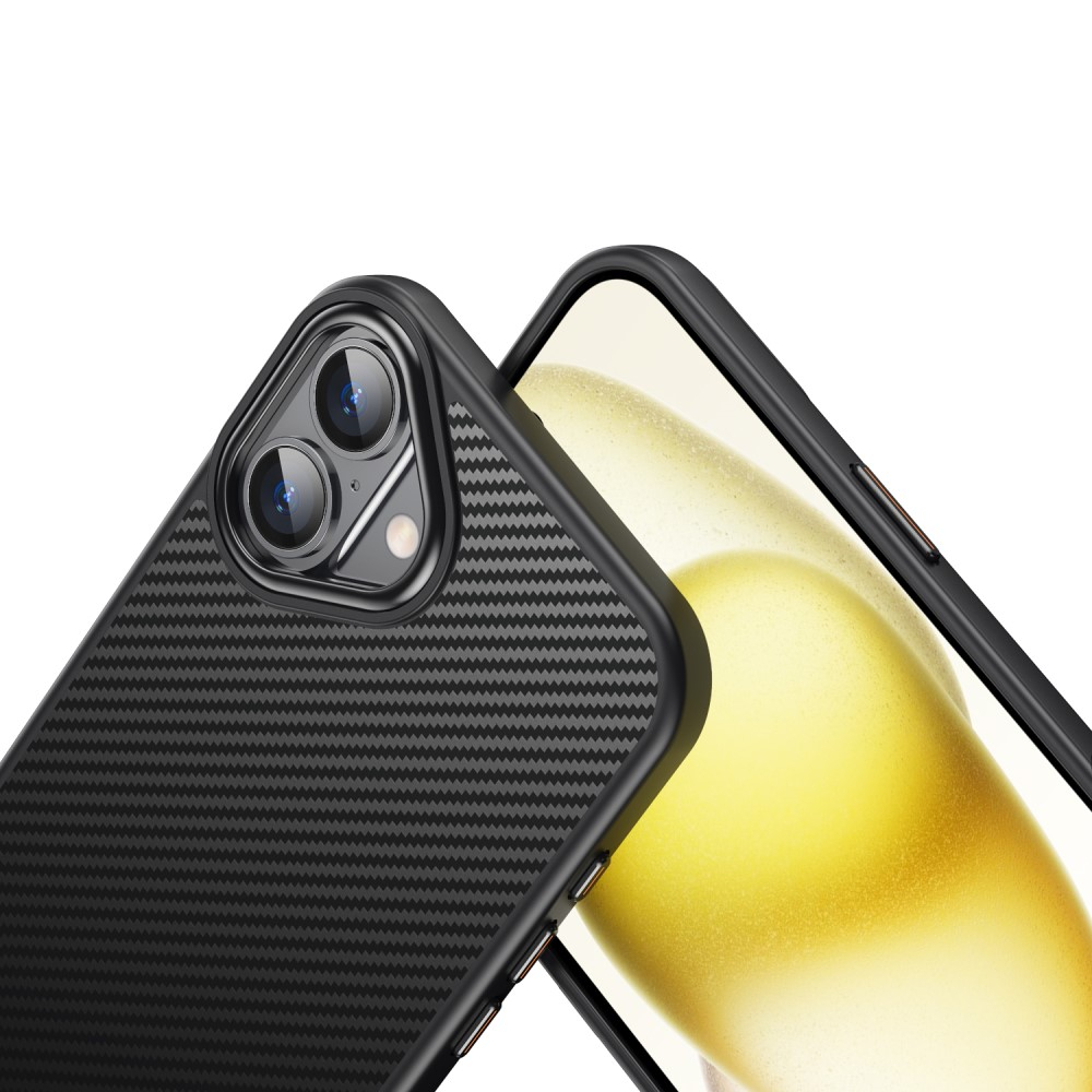 iPhone 16 MagSafe Hardcase Hülle im Carbon Look - Schwarz