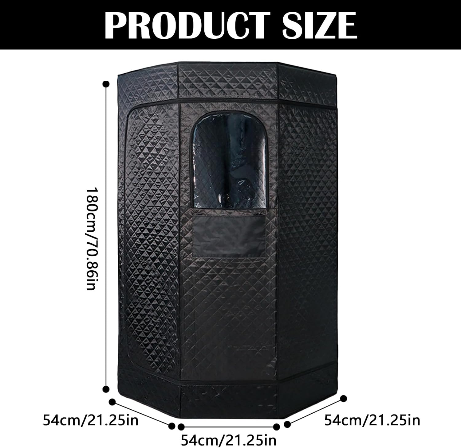 Sauna Saunazelt, 1200W Saunakabine Dampferzeuger Sauna Dampfsauna für Zuhause Draussen Tragbare Saunazelt Timer & 9 Temperaturstufen mit Dampfsauna 3L Dampftopf Fernbedienung Klappstuhl 180CM(H)