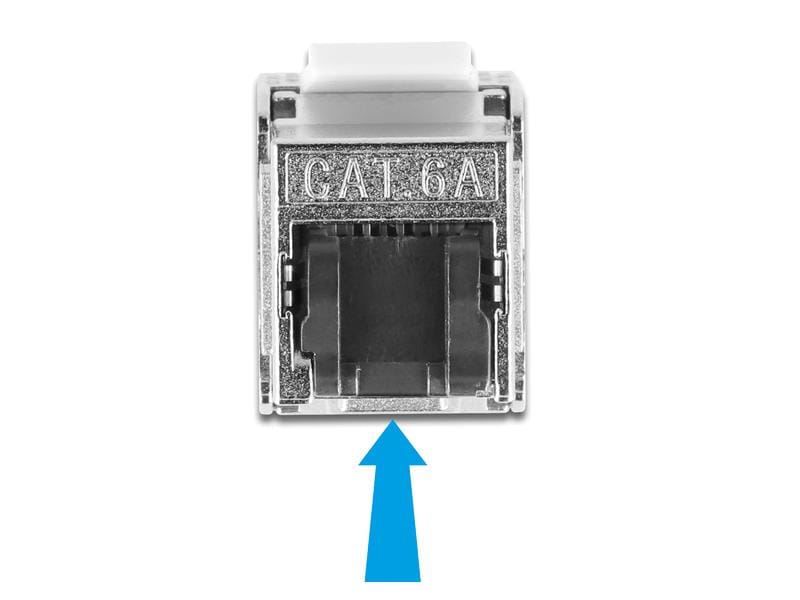 Delock Patchkabel RJ45 zu Keystone Cat 6A, S/FTP, 0.5 m, Sc Delock Kabel RJ45 Stecker zu Keystone Modul RJ45 Buchse Cat.6A 50 cm schwarz