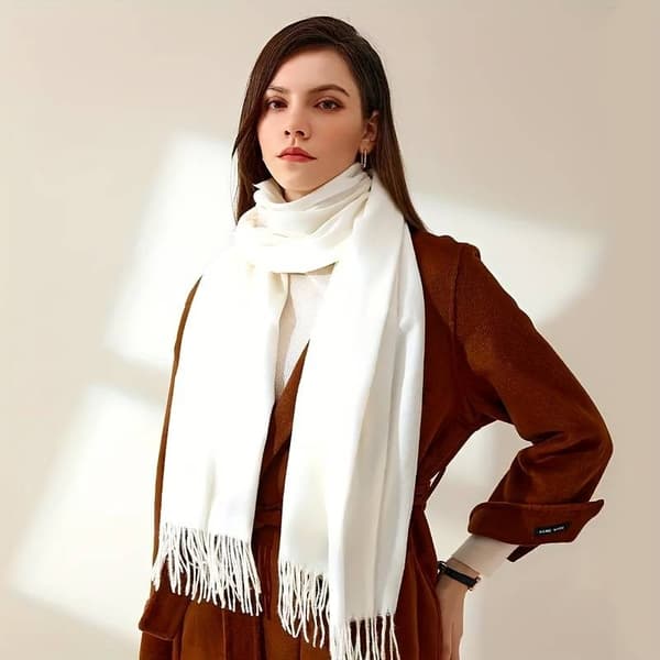 Vit Viscose sjal