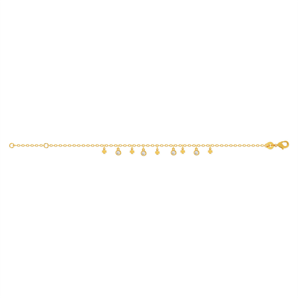 Bracelet plaqué or zirconias 18 cm