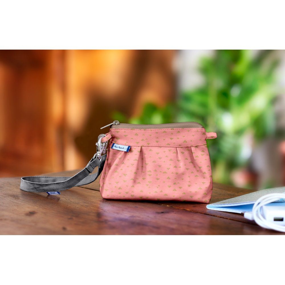 Mini Pochette Plissée Triangle Or Poudré