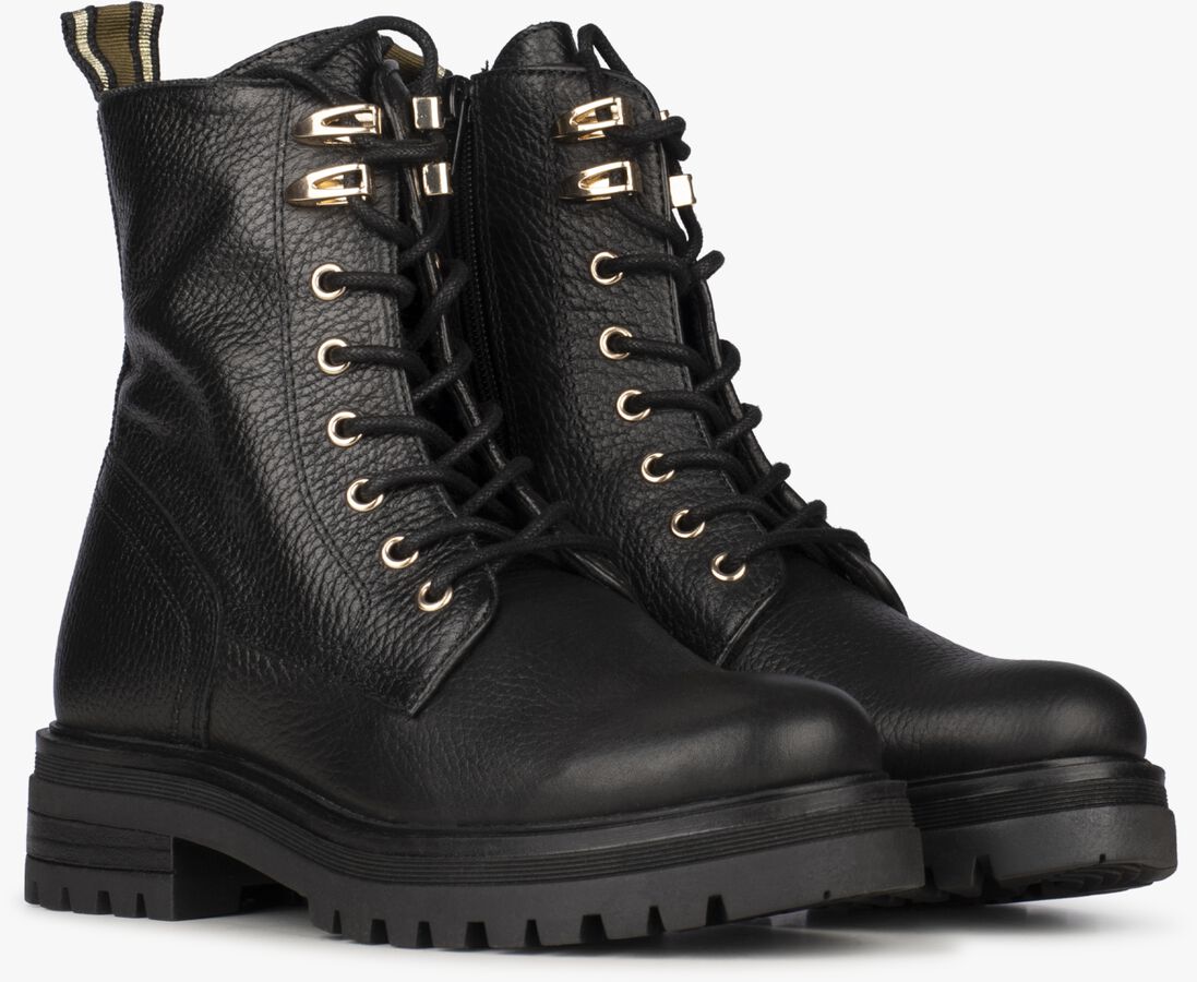PS POELMAN zwarte ps poelman veterboots mink