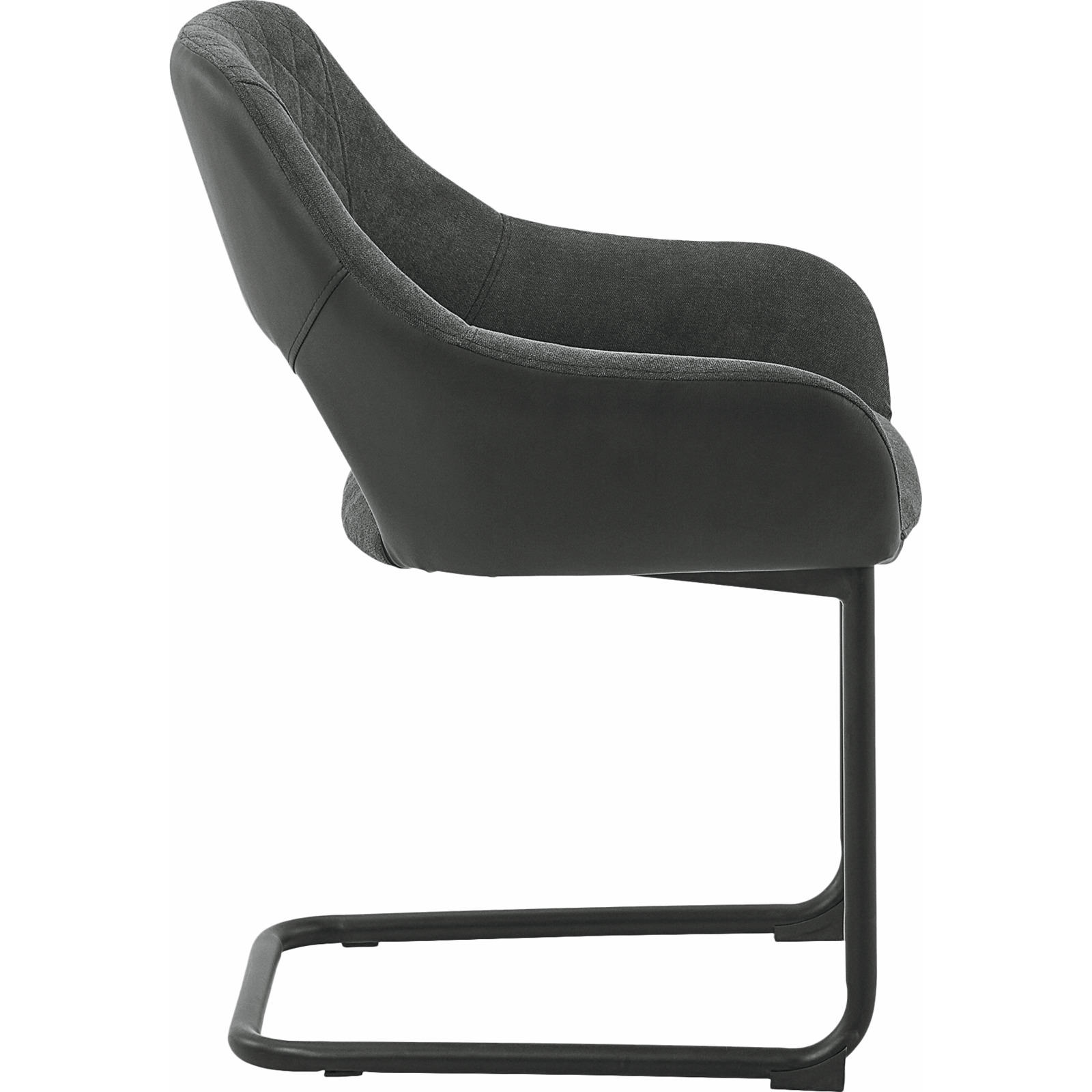 Stuhl Genf Stoff grau PU schwarz