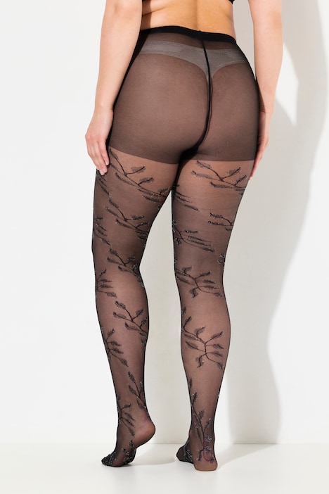 Strumpfhose, Blätter-Stickerei