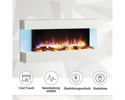 Elektrische haard Balderia Helia wit 2000 watt incl. afstandsbediening