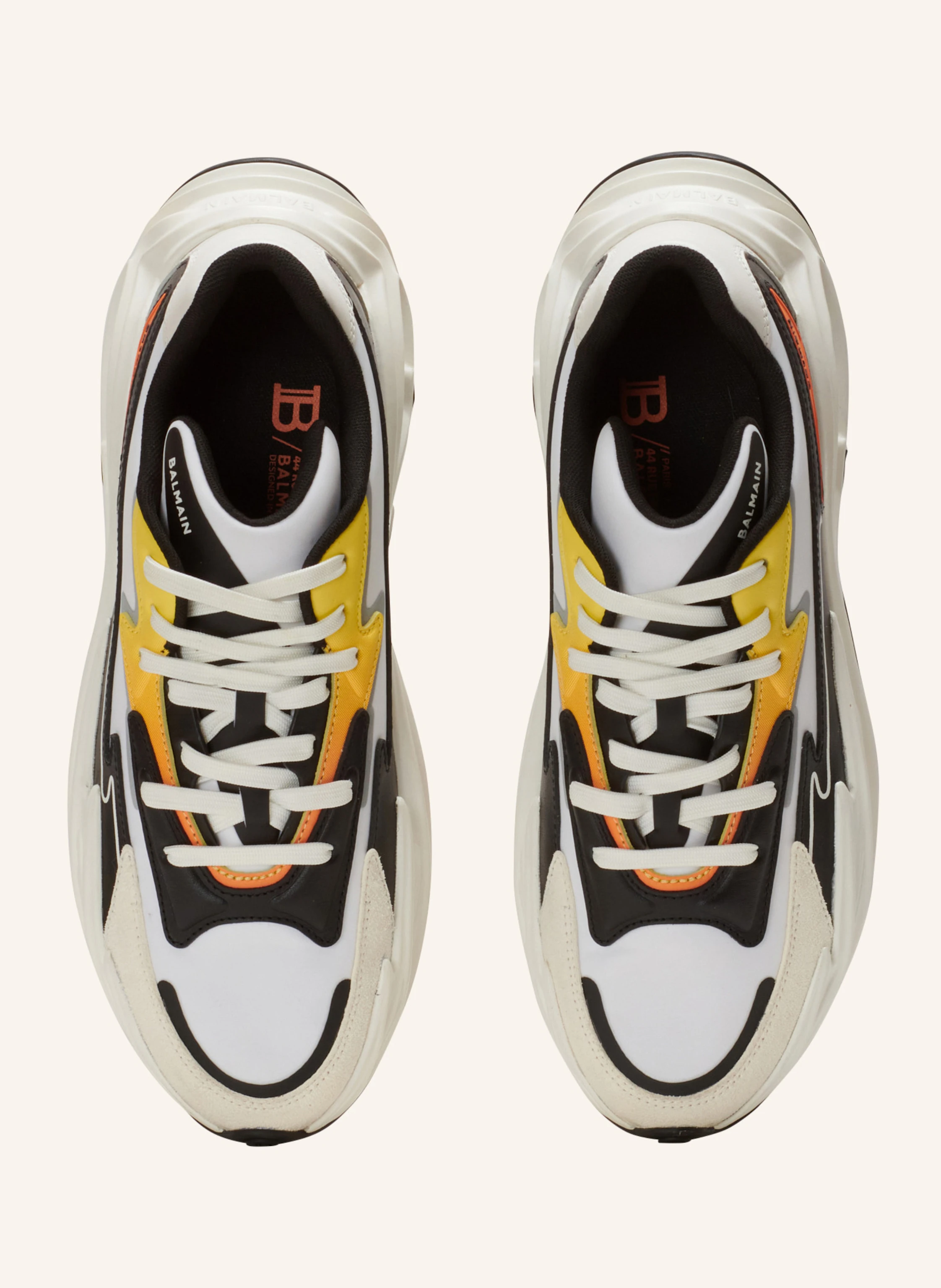 BALMAIN Sneakers Run-Row aus Leder und Nylon