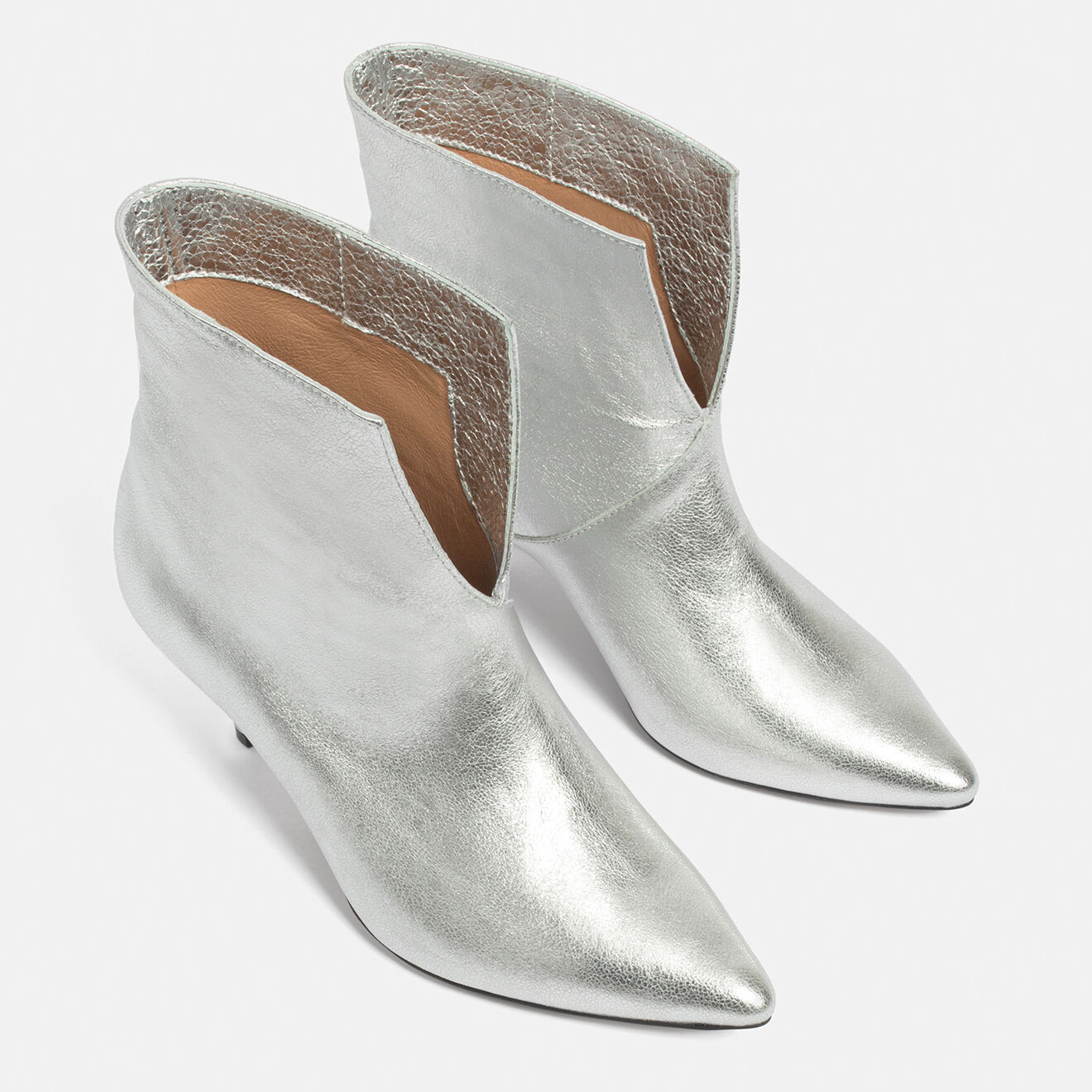 L37 Bottines en Cuir Do It For Myself argentées - Talon 6 cm