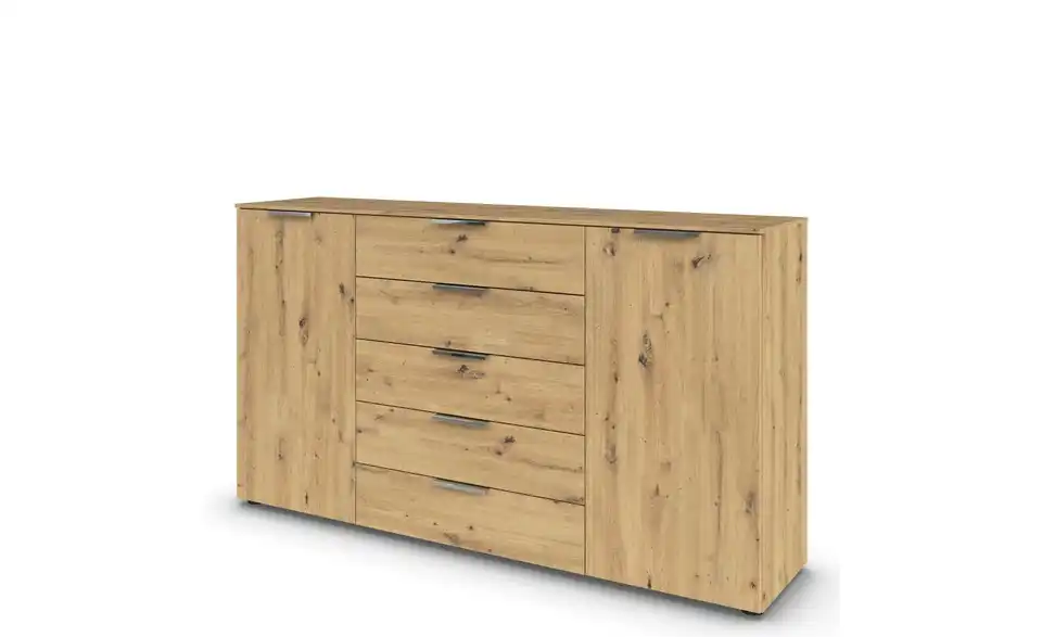 Sideboard Eiche Artisan (Nachbildung) Front: Dekor, Oberboden: Dekor 180 cm verchromt
