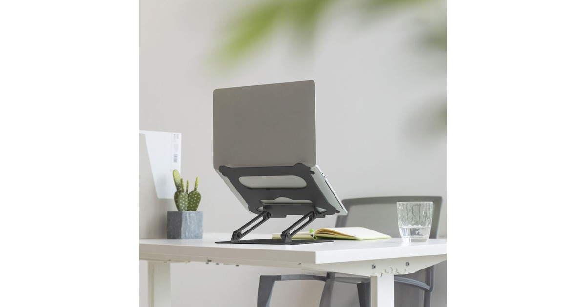 ACT ConnectivityLaptopstandaard, aluminium, inklapbaar, traploos in hoogte verstelbaar  (Zwart)