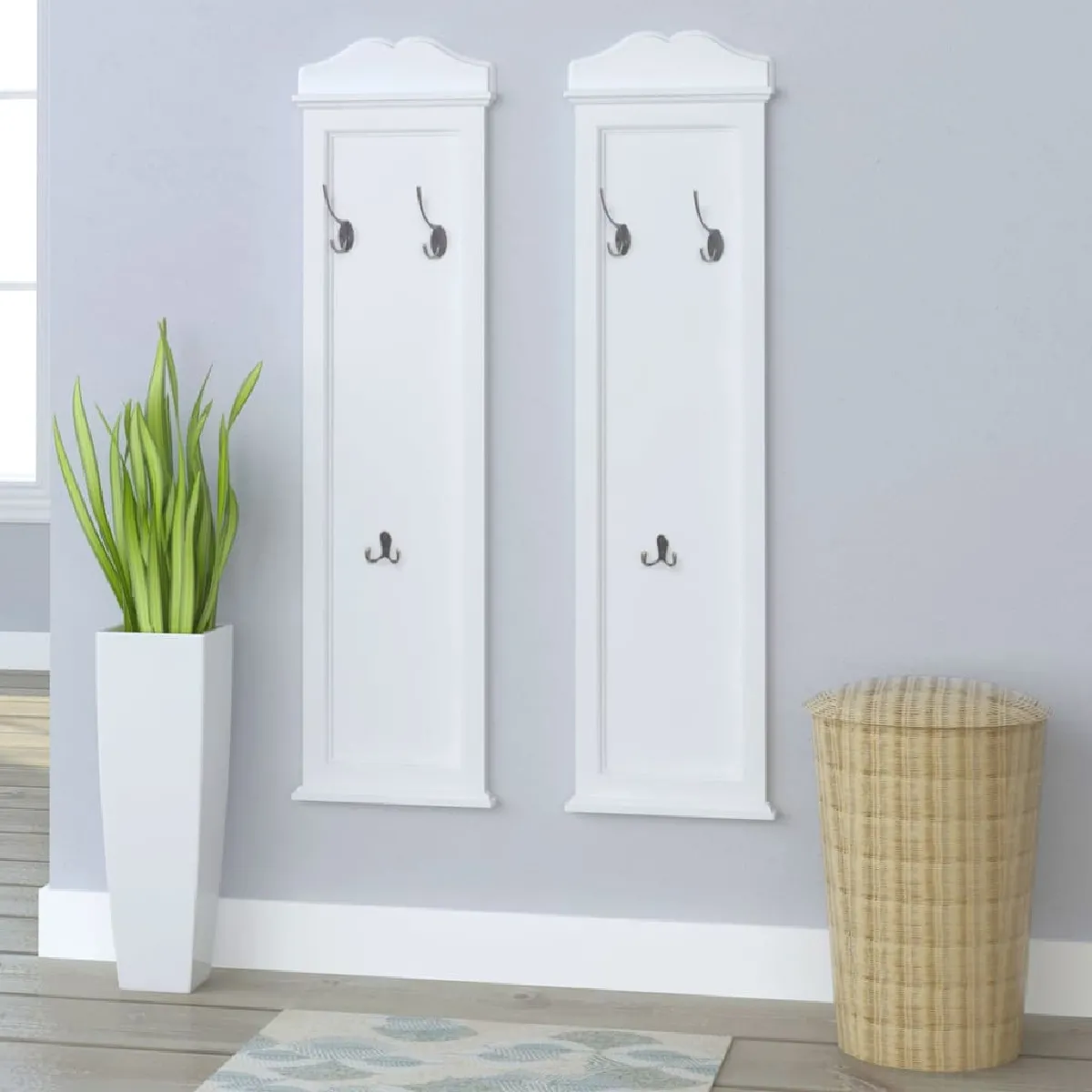 Decoshop26 Lot de portemanteaux blancs DEC024185