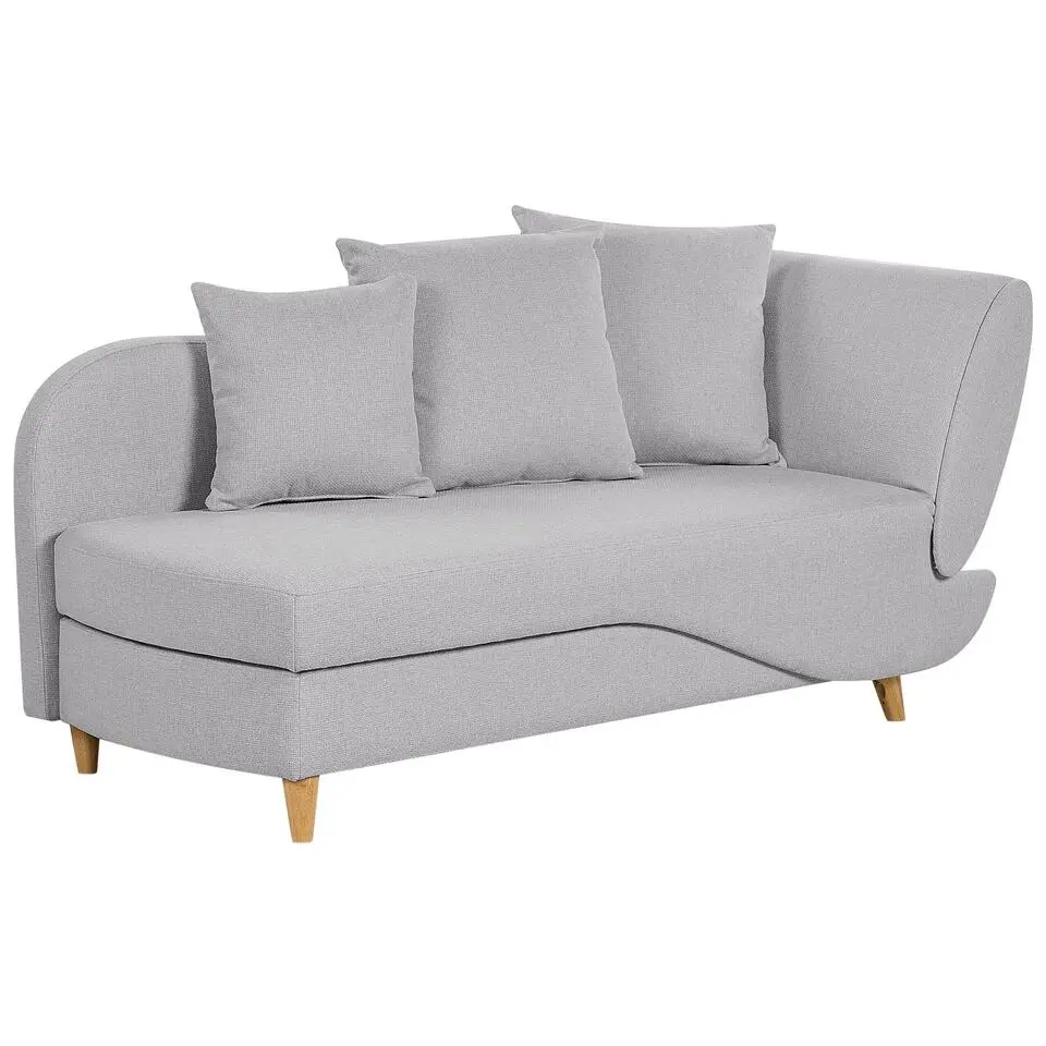 MERI II - Chaise longue - Lichtgrijs - Rechterzijde - Fluweel