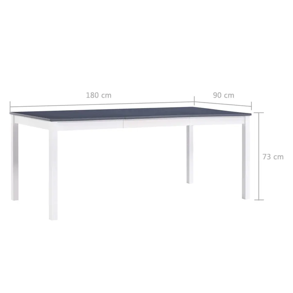 vidaXL - Eettafel - Grijs - Grenenhout - 180 x 90 x 73 cm