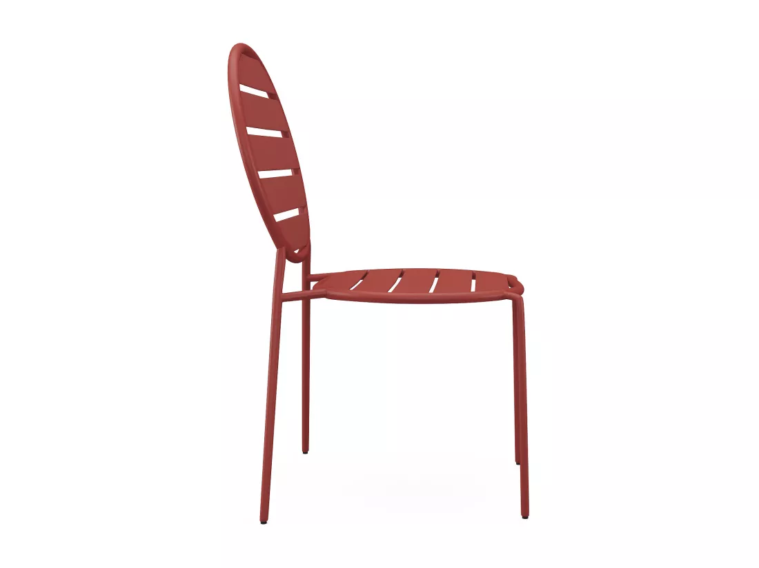 Lot de 4 chaises de jardin empilables en métal - Terracotta - MONTEFARO de MYLIA
