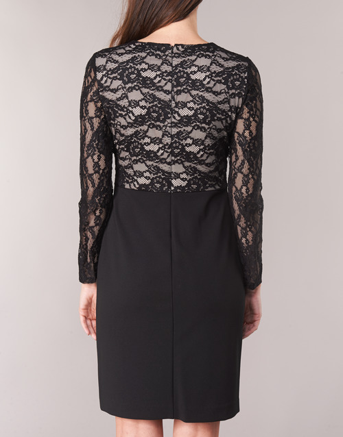Lauren Ralph Lauren - LACE PANEL JERSEY DRESS Negro