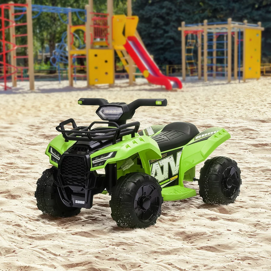 HOMCOM Elektroquad 6V Akku Elektroauto LED Frontlicht grün