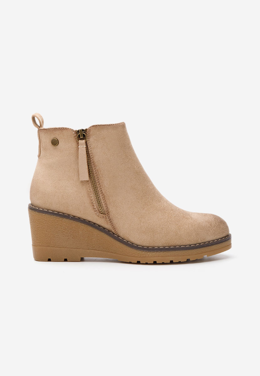 Bottines compensées beige Ellen