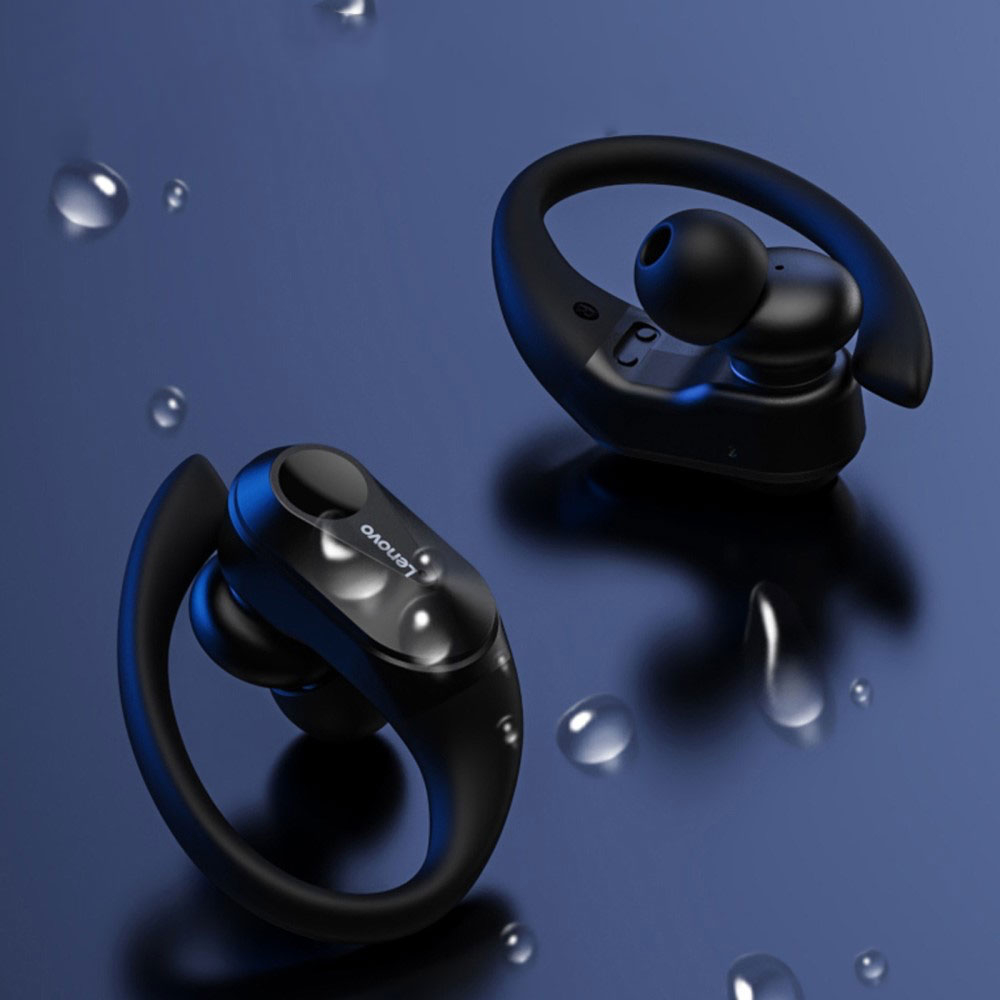 thinkplus Live Pods LP75 Stereo In-Ear Bluetooth 5.3 Sport Kopfhörer mit Ohrbügel   Mikrofon und Ladecase (IPX5) - Weiss