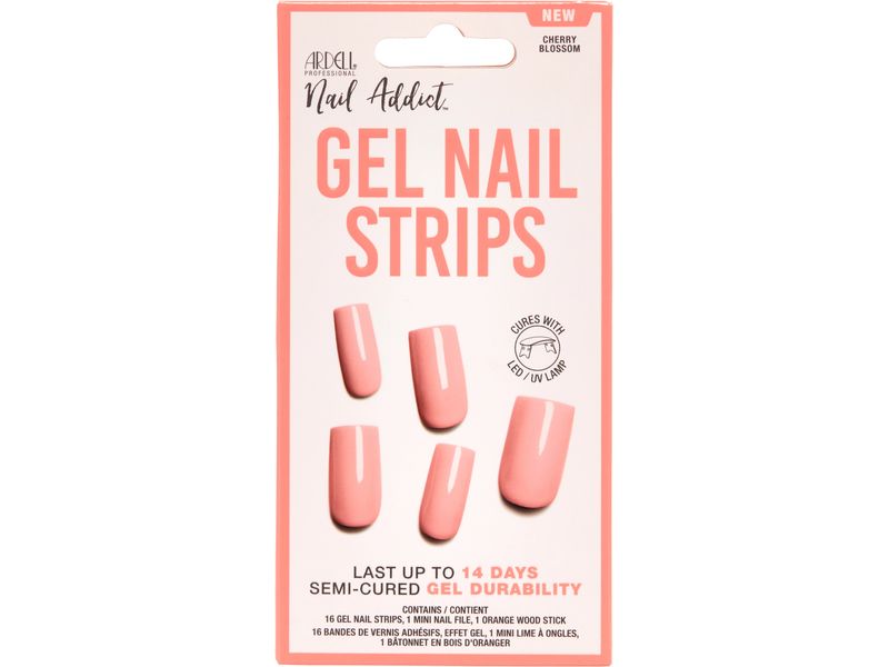 Ardell Gel Nail Strips Cherry Blossom 16 Stück Nagellack, der nicht trocknen muss, nicht absplittert und auch noch länger hält