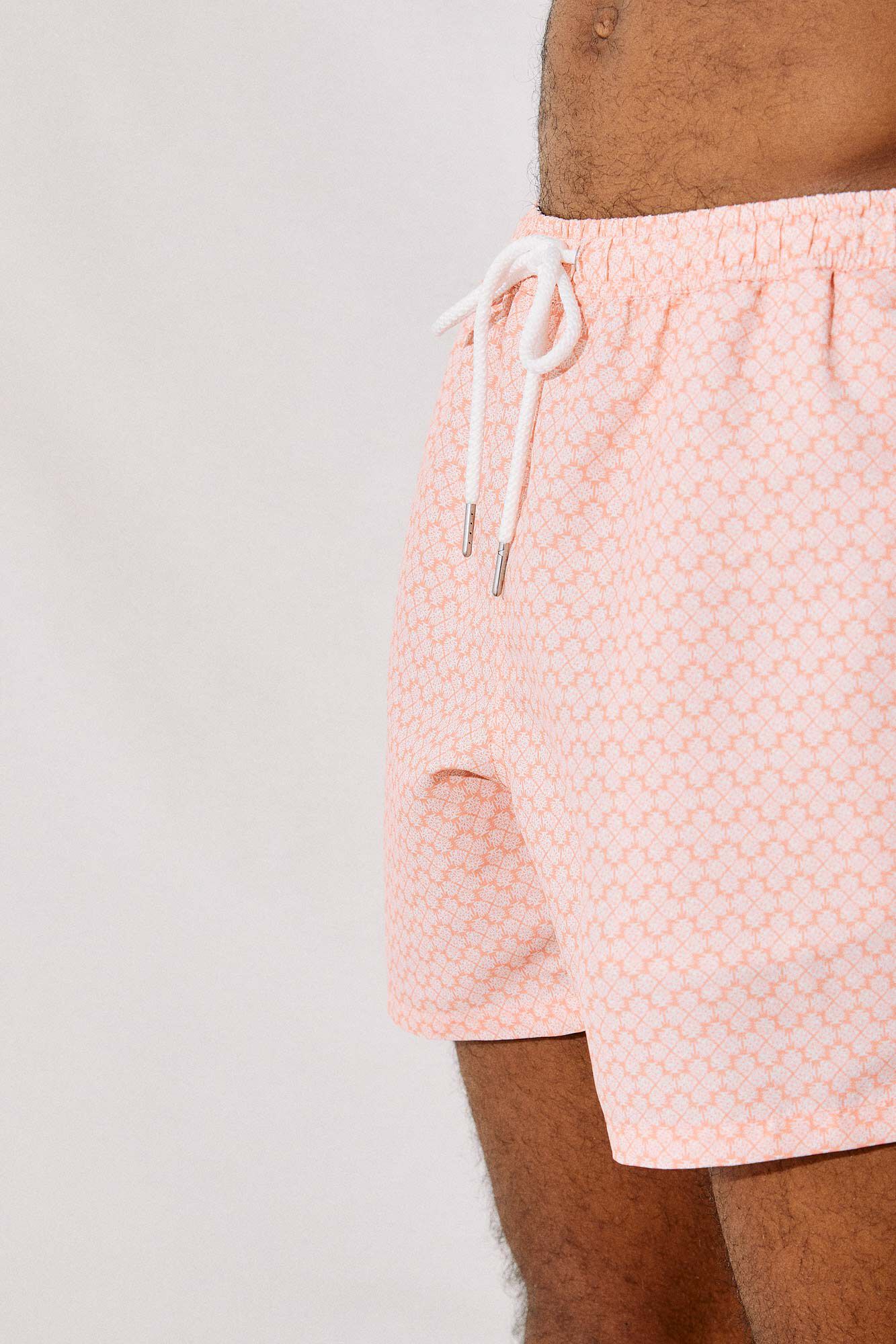 Maiô estampado com bolso pequeno com zíper - estampa laranja
