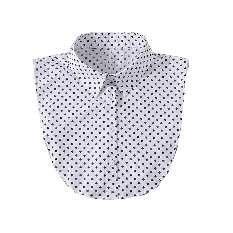 Falscher Kragen Damen Fashion Accessoire Blusen Kragen - Weiss / Schwarz (Gepunktet)